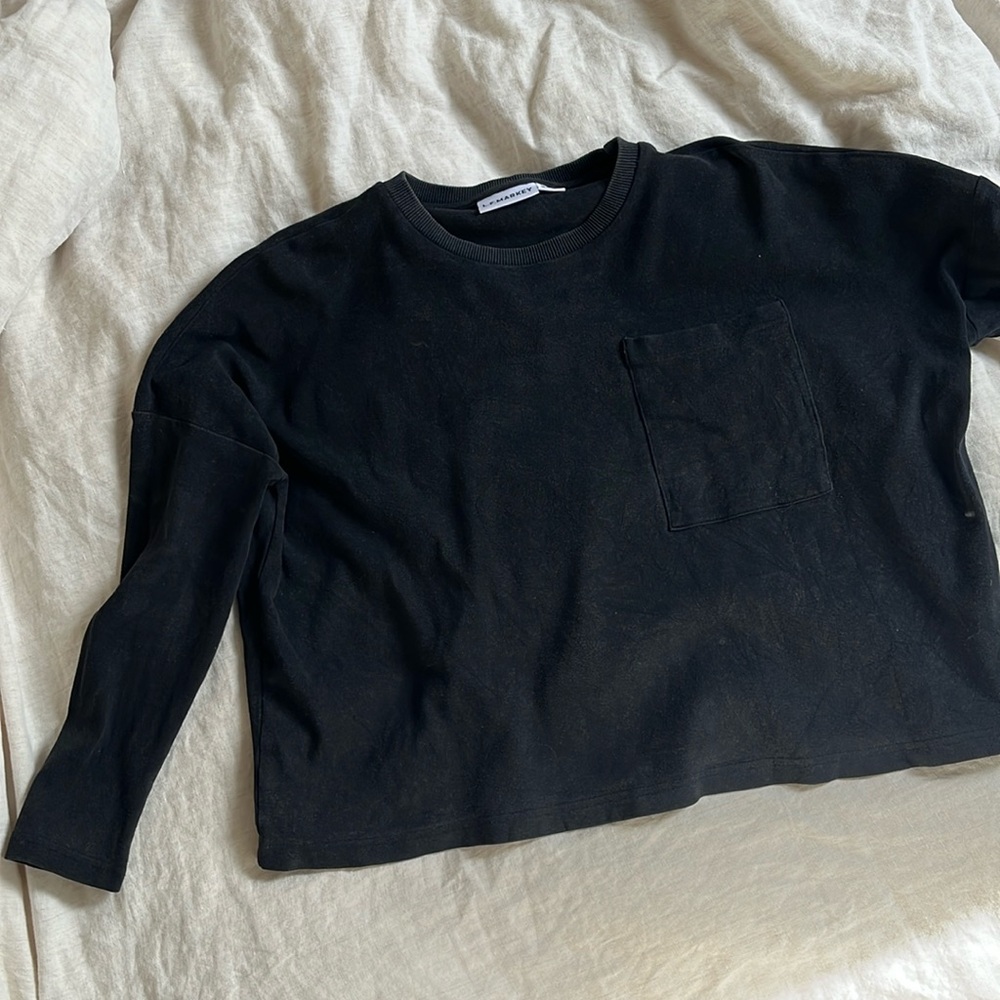 L.F. Markey black stretchy boxy shirt